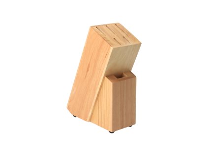 Houten messenblok BRILLANTE rubberboom - 22 x 17 x 9 cm
