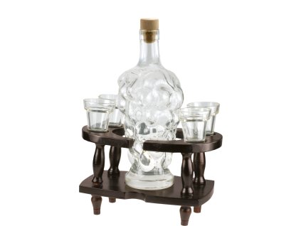 Houten standaard met karaf