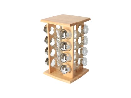 Houten kruidenrek 16 stuks - chroom