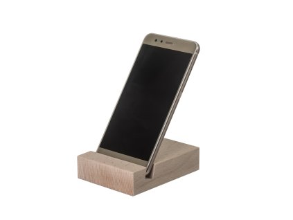 Houten standaard voor mobiele telefoon plat