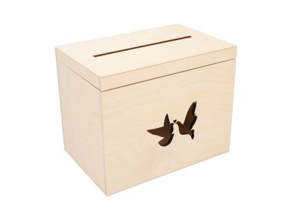 Houten trouwdoos duiven