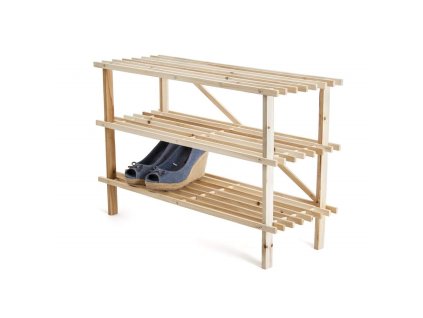 Houten schoenenkast, drie lagen - 74 x 48,5 x 26 cm