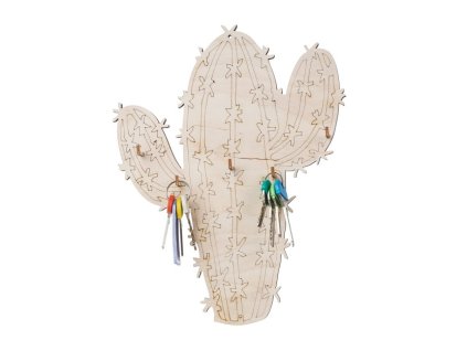 Houten sleutelrek - cactus