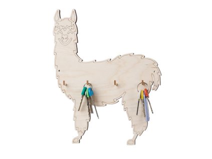Houten sleutelrek - lama