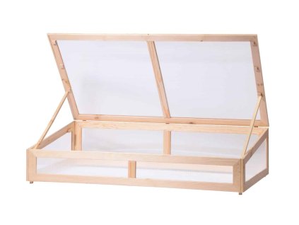 Verhoogd houten bloembed met dak 126 x 67 x 31,5 cm