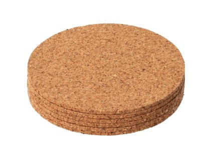 Kurken onderzetter, rond, diameter 9,5 cm - 6 stuks