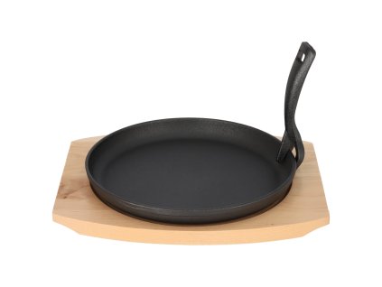 Gietijzeren koekenpan op houten plank GRADA - 22 cm