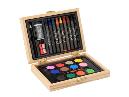 Schilderset in houten kist