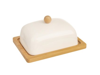 Botervloot van porselein en bamboe