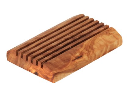 Olijfhouten zeepbakje, rechthoekig