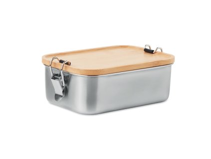 Rvs pot met clip en bamboe deksel - 750 ml