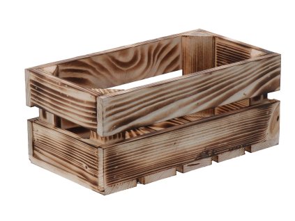 Gebrande houten kist 28 x 15 x 12 cm