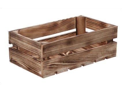 Gebrande houten kist 34 x 20 x 12 cm