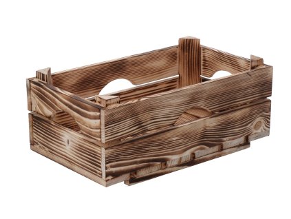 Gebrande houten kist 34 x 20 x 14 cm