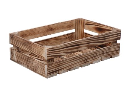 Gebrande houten kist 40 x 26 x 12 cm