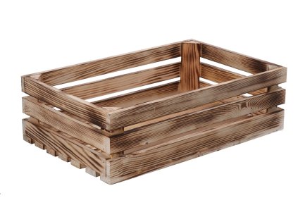 Gebrande houten kist 40 x 26 x 12 cm II