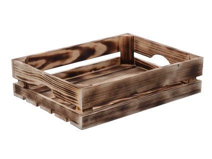 Gebrande houten kist 40 x 30 x 10 cm