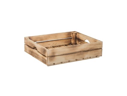 Gebrande houten kist 50 x 39 x 12 cm (antislip)