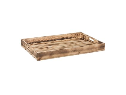 Gebrande houten kist 56 x 36 x 6 cm