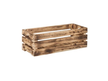 Gebrande houten kist 60 x 22 x 20 cm