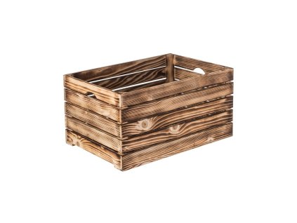 Gebrande houten kist 60 x 30 x 30 cm