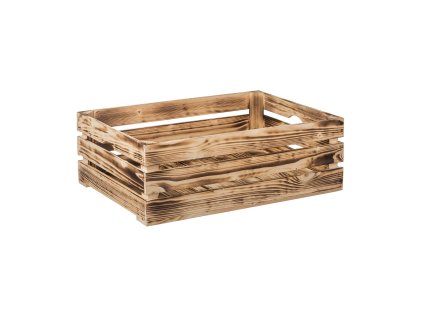 Gebrande houten kist 60 x 39 x 20 cm