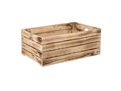 Gebrande houten kist 60 x 39 x 24 cm