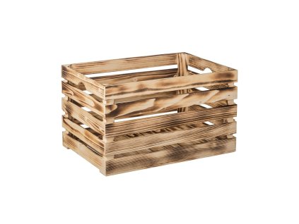 Gebrande houten kist 60 x 39 x 35 cm
