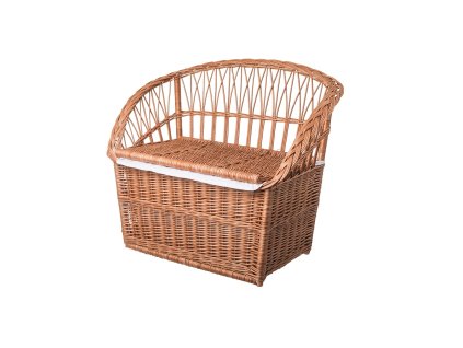 Rieten bank met opbergruimte klein