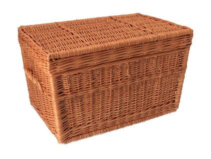 Rieten kist met deksel naturel