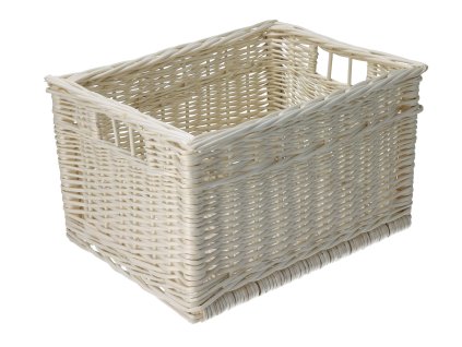 Rieten lade wit 40x30x23 cm