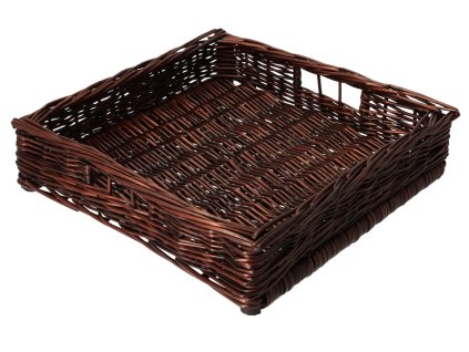 Rieten lade wengé 34x34x8 cm