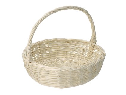 Rieten geschenkmand rond wit