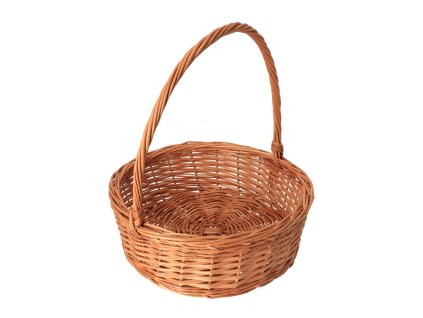 Rieten geschenkmand rond naturel