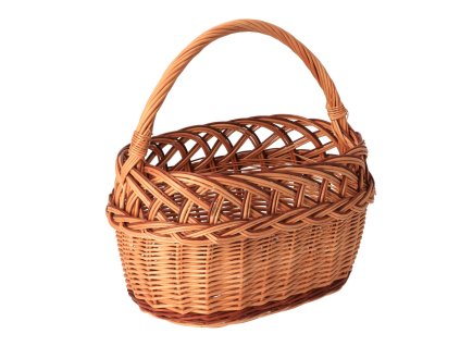 Decoratieve rieten boodschappenmand