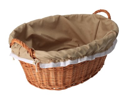 Rieten wasmand met voering - naturel