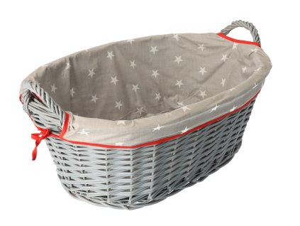 Rieten wasmand met voering MIA I - grijs
