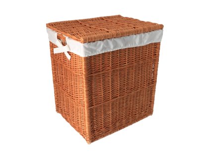 Rieten wasmand met strik naturel