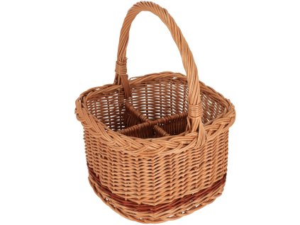 Rieten rek voor 4 flessen