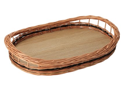 Ovaal rieten dienblad