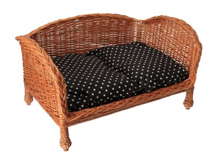 Rieten hondenmand op poten - naturel