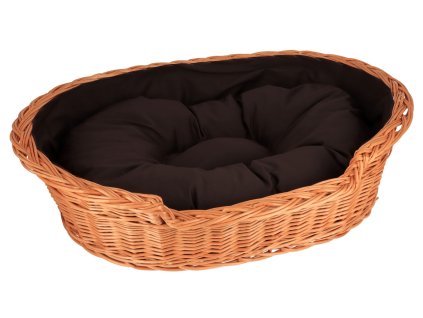 Rieten hondenmand met kussen - groot