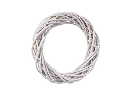 Rieten krans wit 35 cm