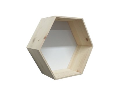 Wandplank - zeshoekig 38,5 x 33,5 x 15 cm naturel