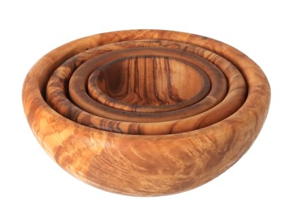 Set van kleine olijfhouten kommen - 4 stuks