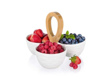 Set van serveerschalen met bamboe handvat BRILLANTE