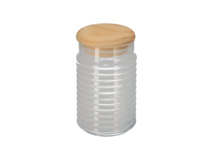 Glazen pot met houten deksel - 1,1 l