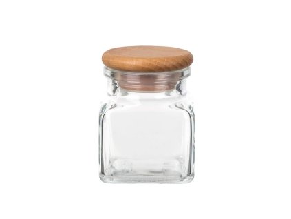 Glazen kruidenpotje - hout 120 ml