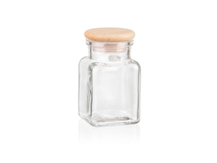 Glazen kruidenpotje - hout 150 ml