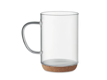 Glazen mok met kurkbodem 400 ml